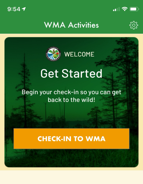 MDWFP WMA Check-In screenshot